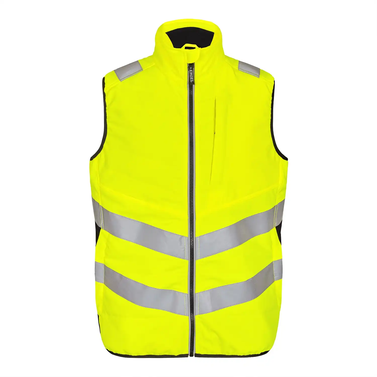 Zip-In Warnschutz Steppweste "5159-158" Safety Kl. 1 in gelb/schwarz, M - Thumbnail 1