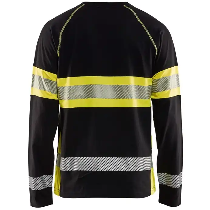 Warnschutz Langarmshirt "3510" in schwarz/gelb, 3XL - Thumbnail 2