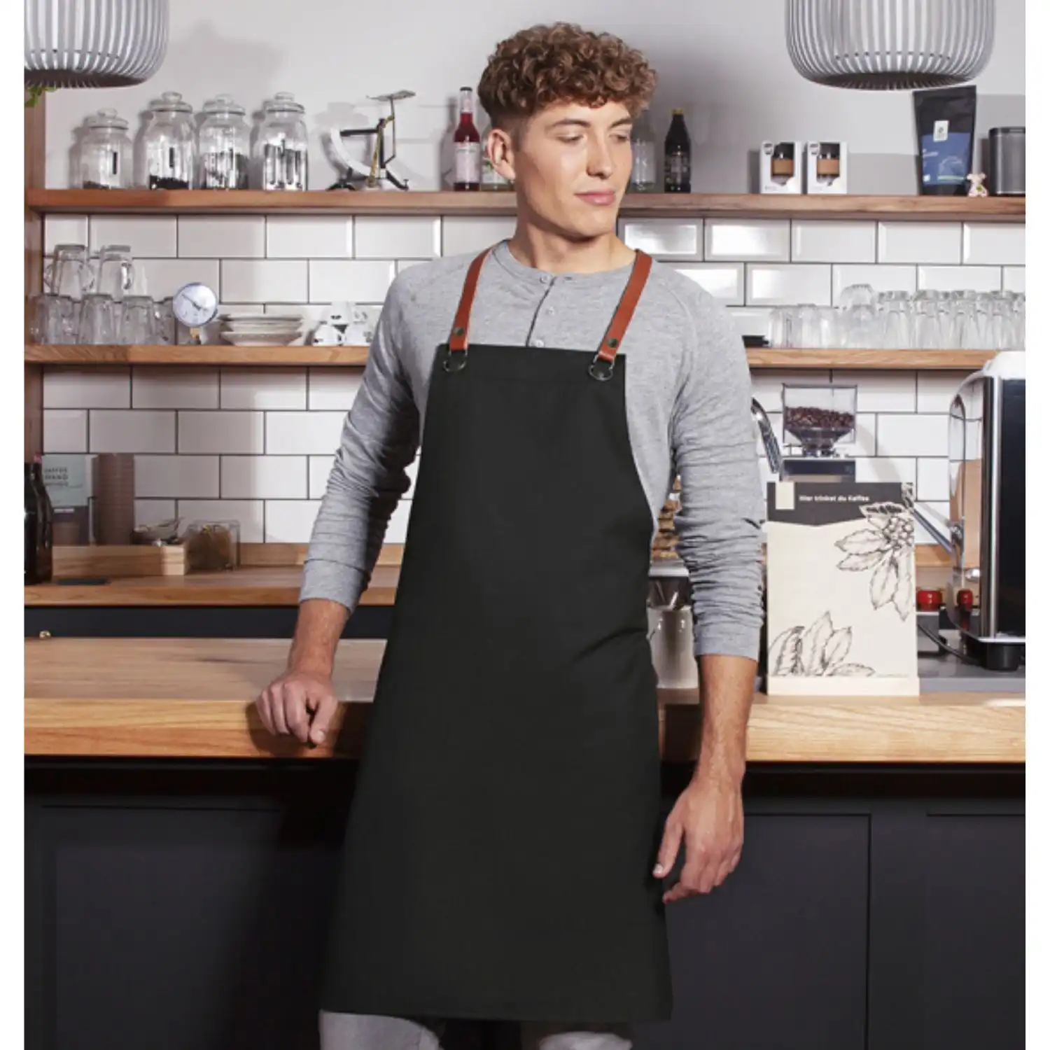 Latzschürze Green-Generation "LS 37" in schwarz - Thumbnail 3