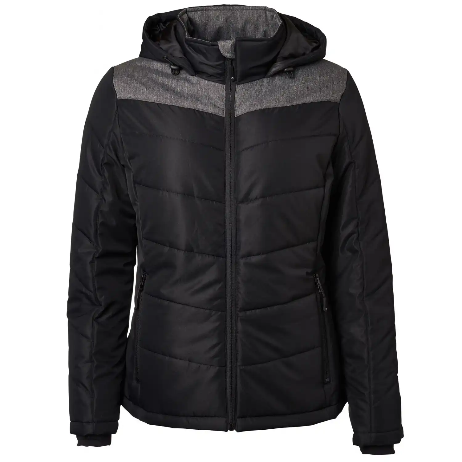 Damen Winterjacke "JN1133" in black/anthracite-melange, S - Bild 1