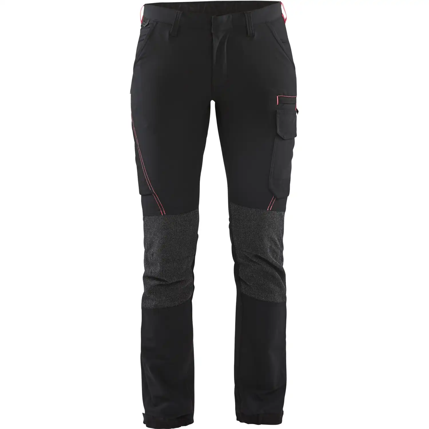 Damen Stretch Servicehose "7122" in schwarz/rot, C32 - Bild 1