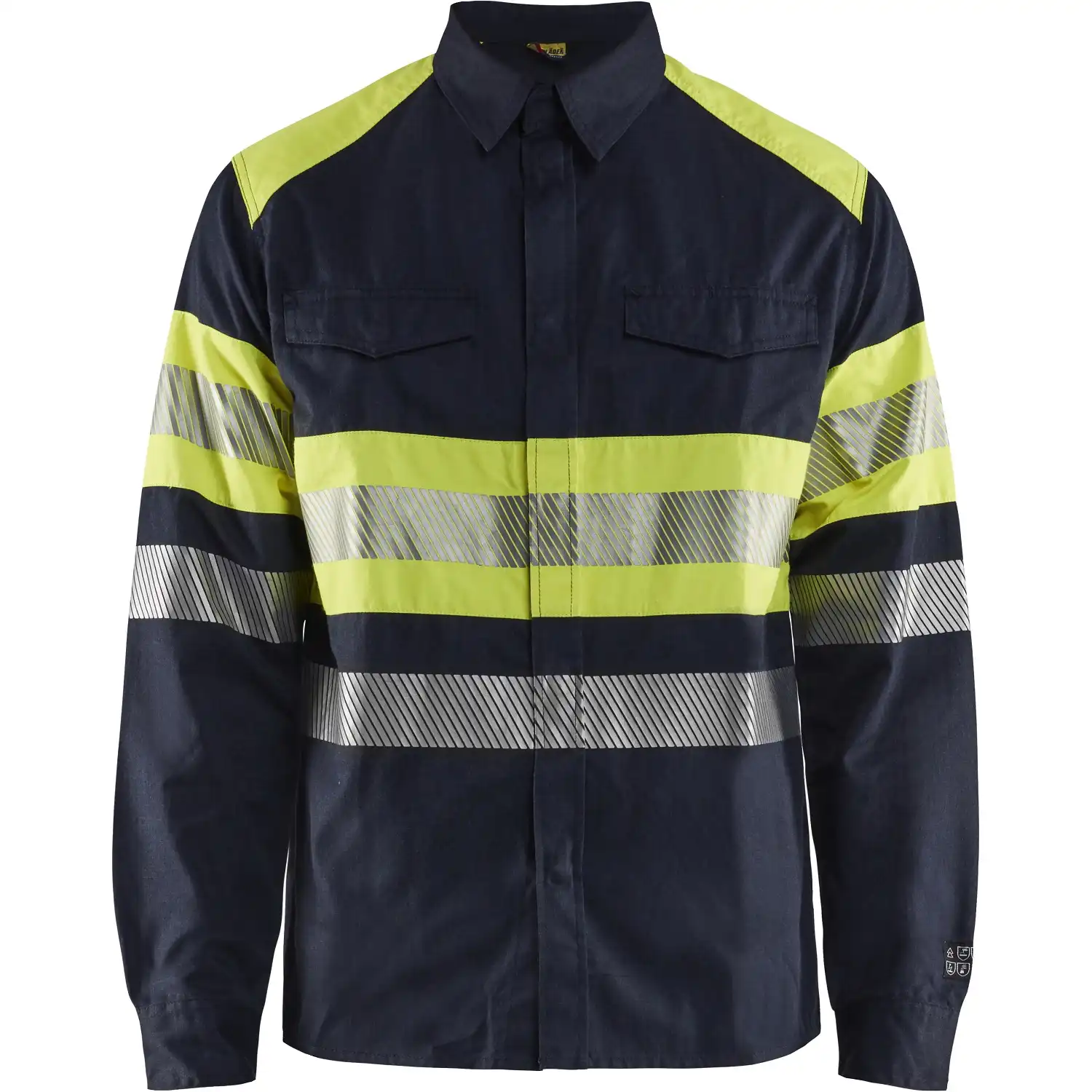 Multinorm Arbeitshemd "3229" marine/gelb in L - Thumbnail 1