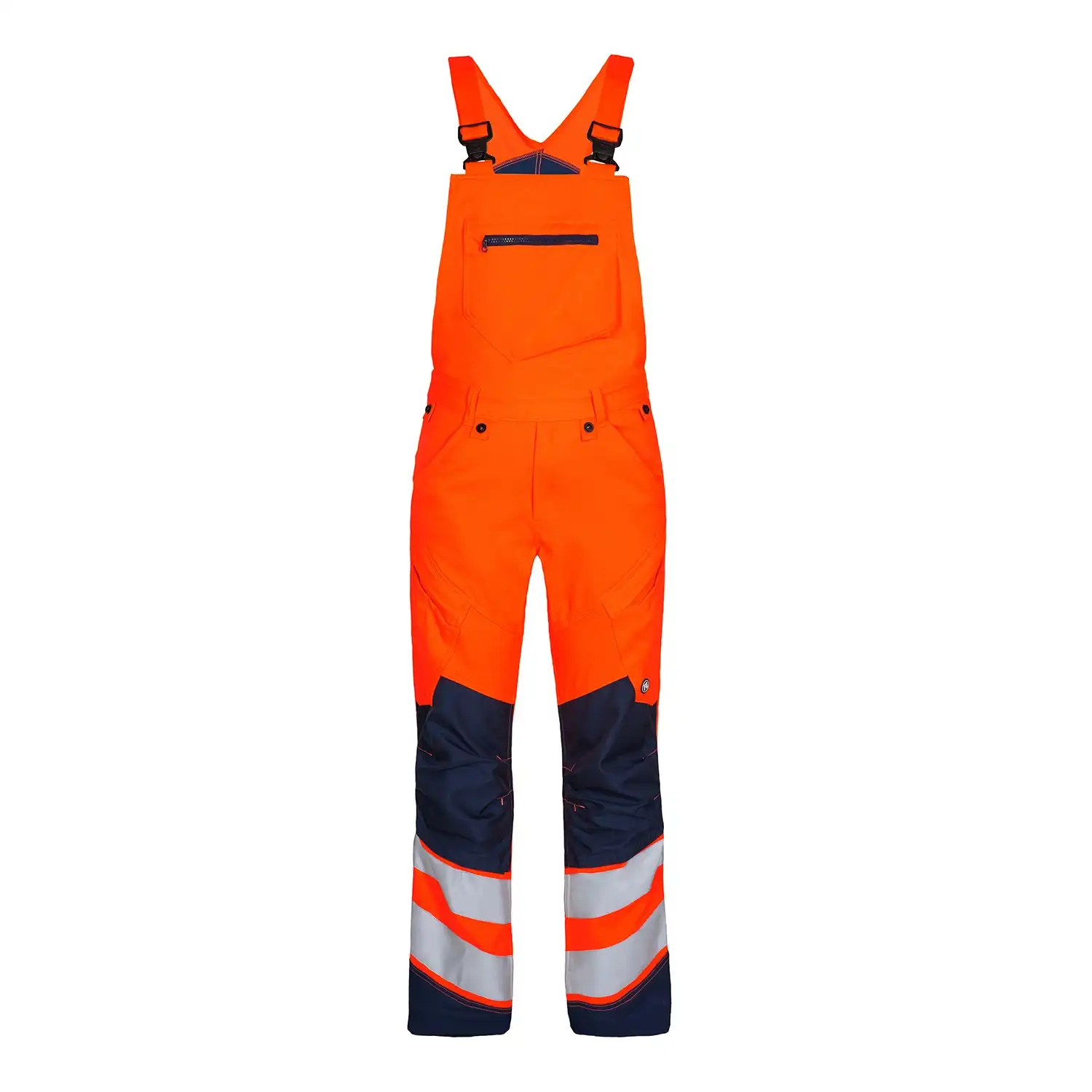 Warnschutz Stretch Latzhose "3544-314" Safety Kl. 2 in orange/marine, 27 - Thumbnail 1