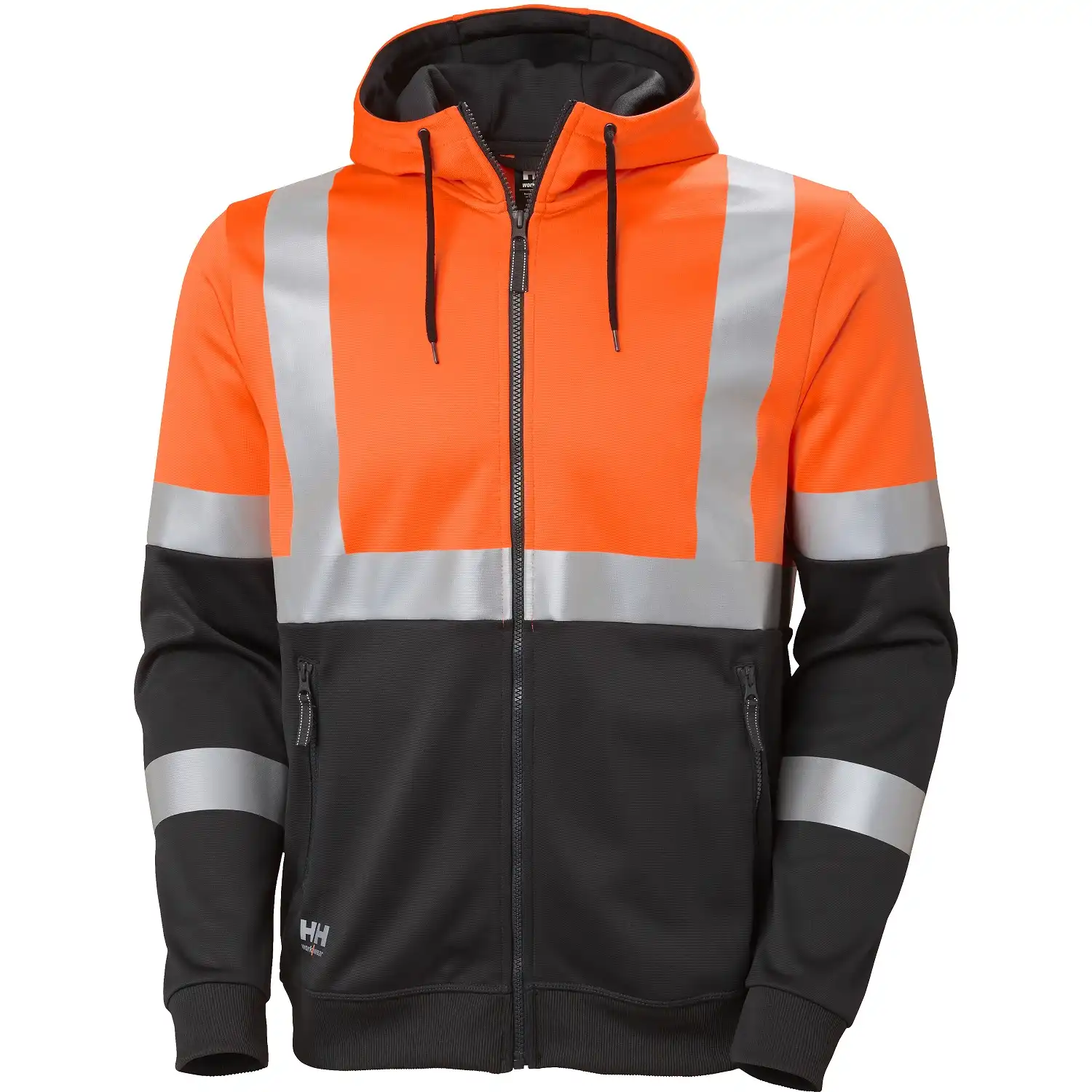 Warnschutz Kapuzen-Sweatjacke "ADDVIS" UV-Schutz in orange/schwarz, M - Thumbnail 1