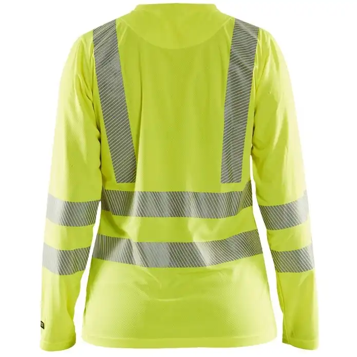 Damen Warnschutz Langarmshirt mit UV-Schutz "3485" in gelb, 3XL - Thumbnail 2