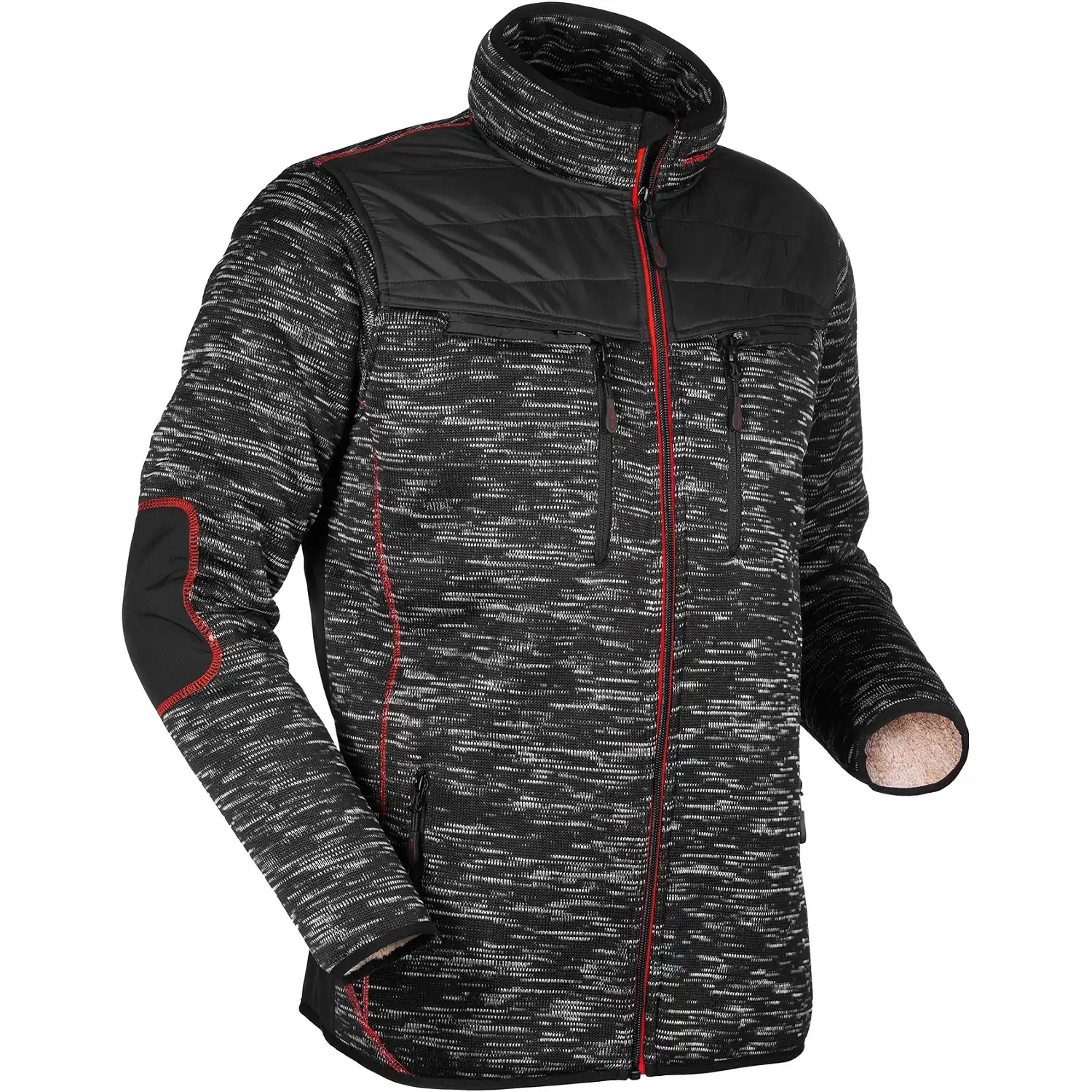 Strickjacke "INUIT TEDDY" in dark-melange, L - Bild 1