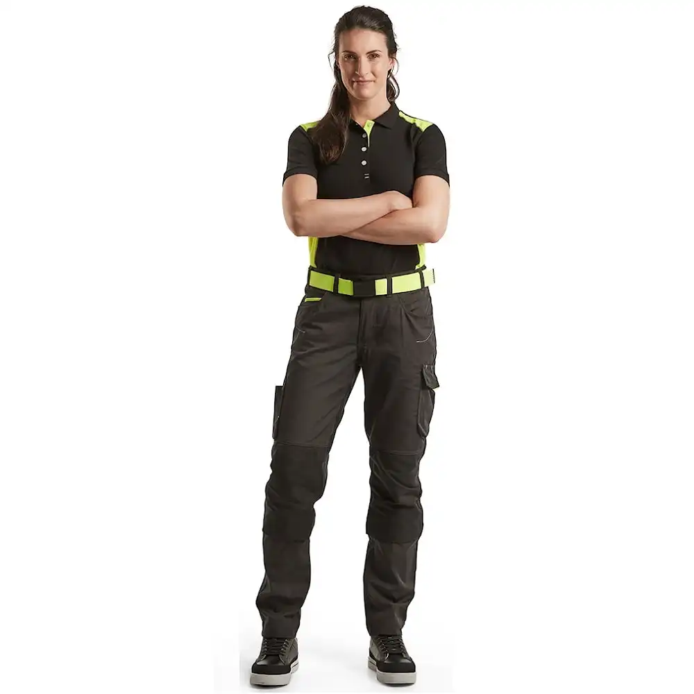 Damen Polo-Shirt "3390" in schwarz/gelb, 3XL - Thumbnail 3