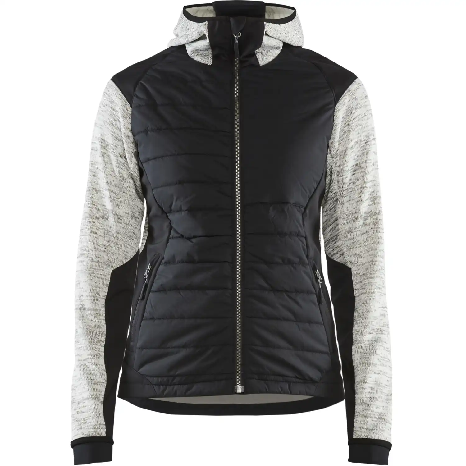 Damen Hybridjacke "5931" in grau-melange/schwarz, M - Thumbnail 1