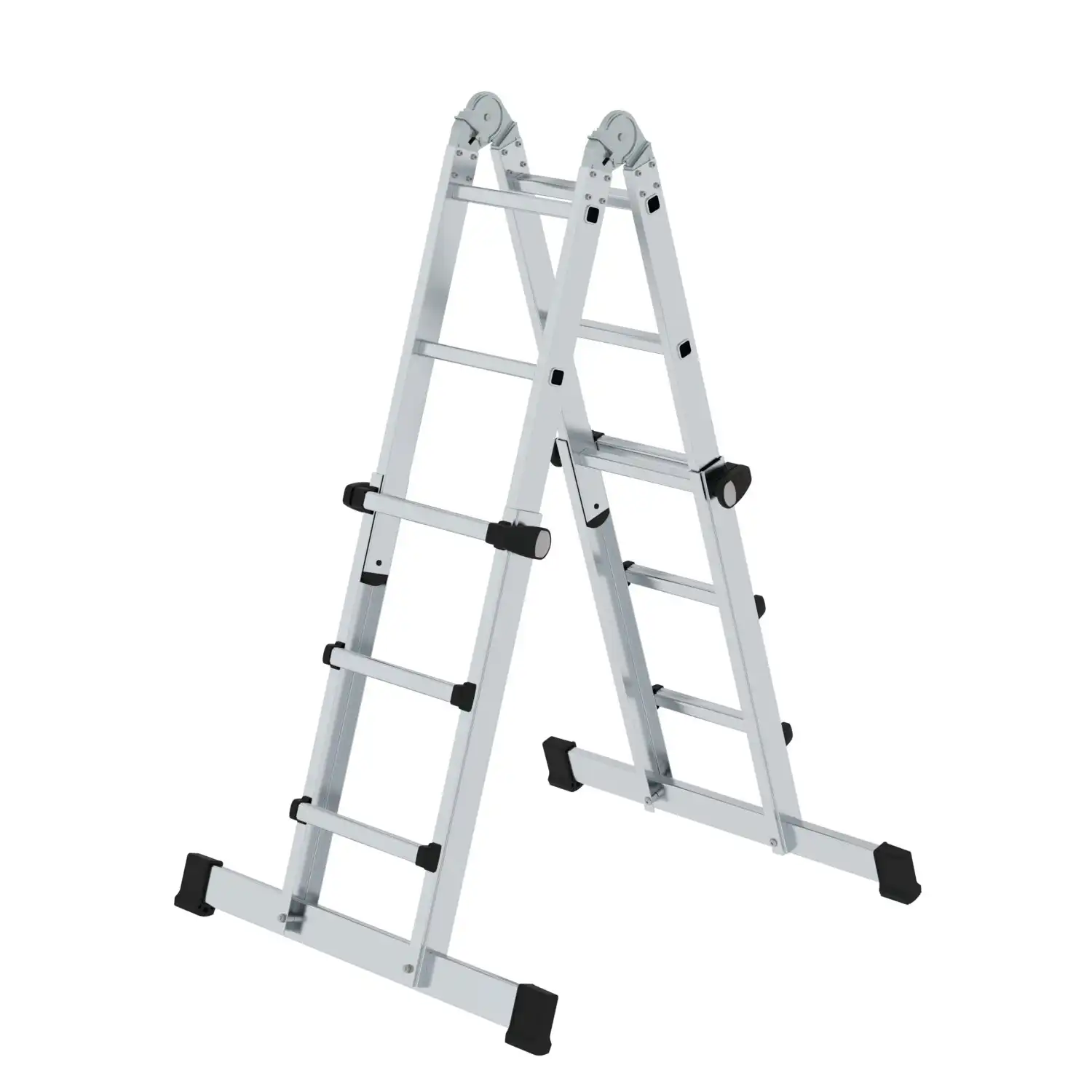 Teleskopleiter 4-teilig mit Traverse in 4x3 Sprossen - Thumbnail 3