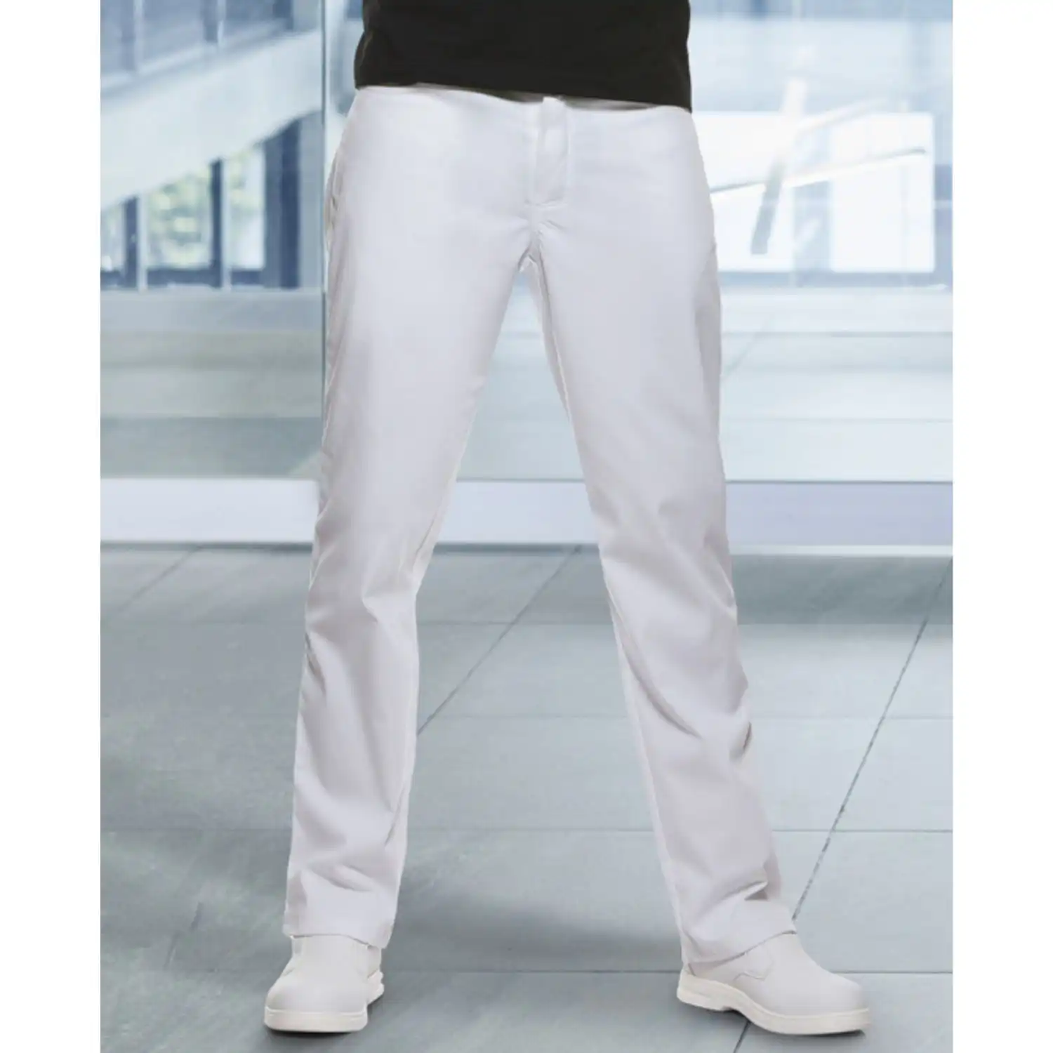 Herren Kochhose Manolo "HM 2" in 48, Weiß - Thumbnail 5