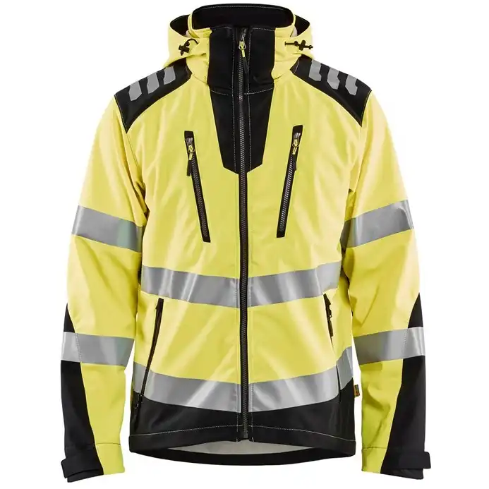Warnschutz Softshelljacke "4491" in gelb/schwarz, XXL - Thumbnail 1