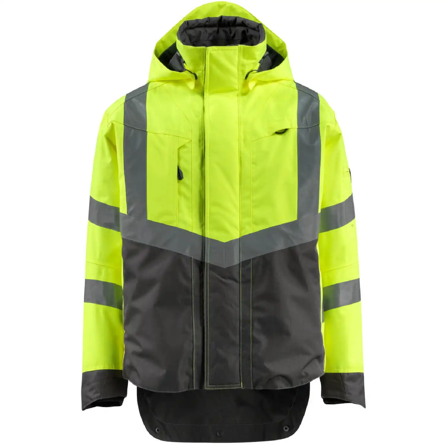 Warnschutz Hardshell-Regenjacke "HARLOW" Safe Supreme zweifarbig in warngelb/anthrazit, XXL - Thumbnail 1