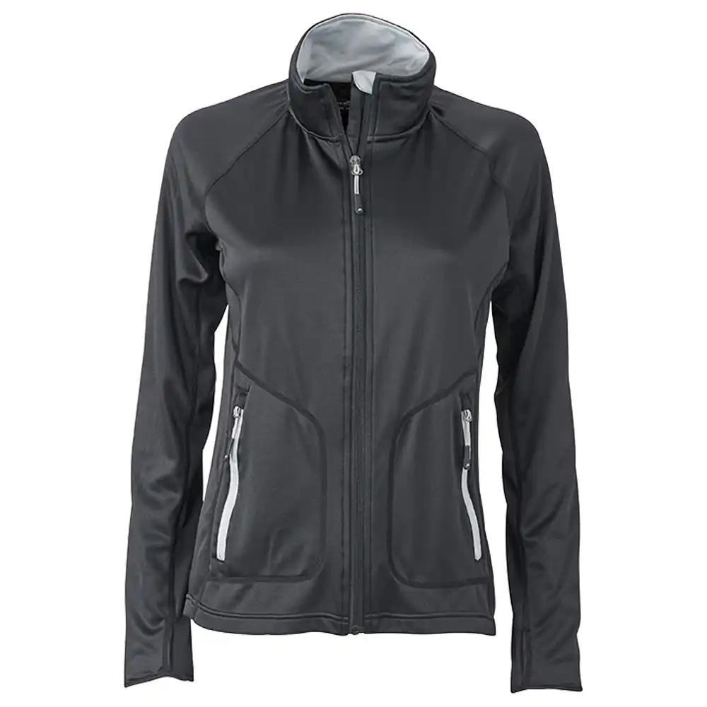 Damen Stretchfleece-Jacke "JN763" in schwarz, L - Bild 1
