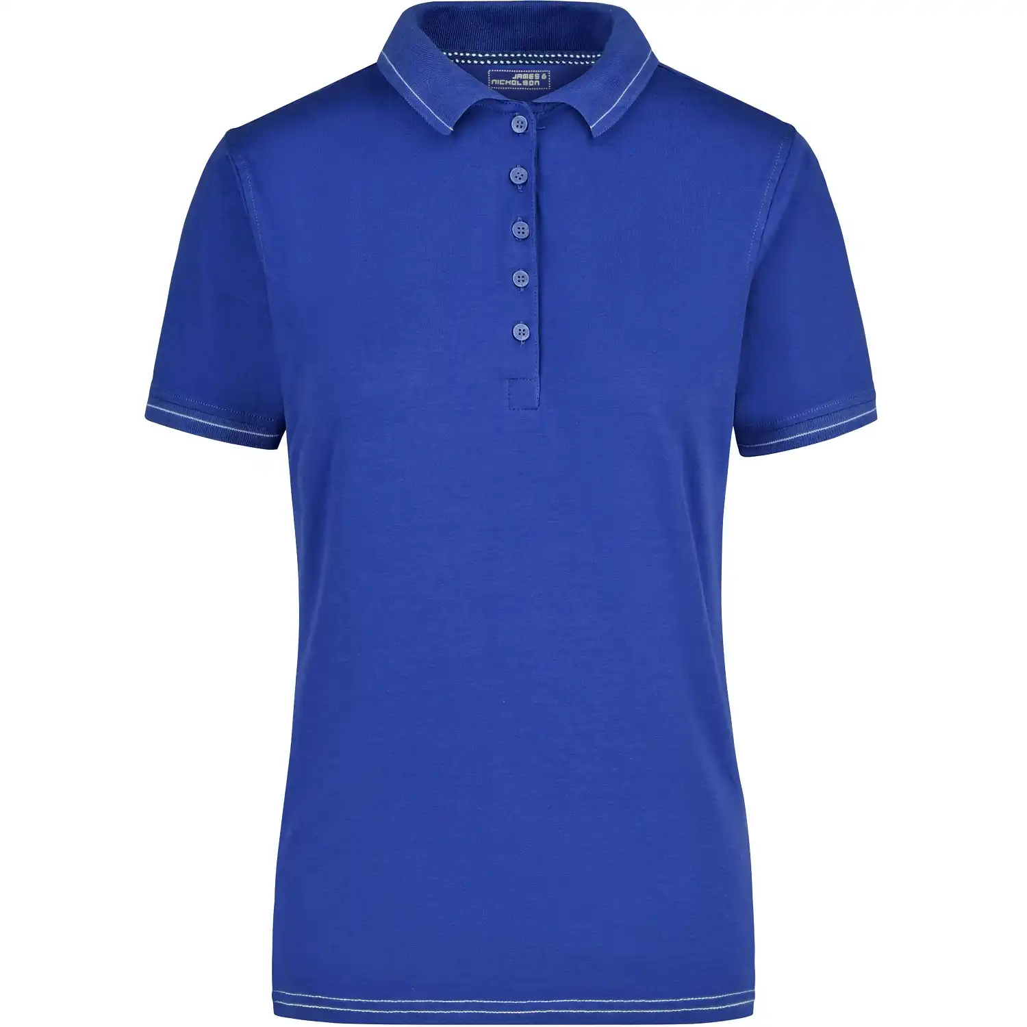 Damen Elastic Polo-Shirt "JN568" in royal/white, L - Thumbnail 1