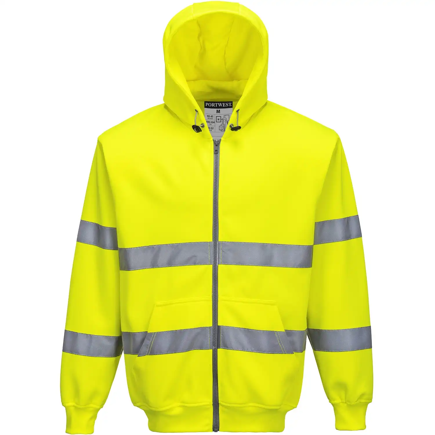 Warnschutz Kapuzen-Sweatjacke "B305" in gelb, L - Bild 1