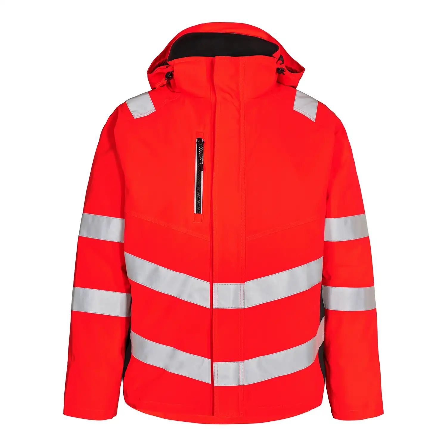 Warnschutz Winterjacke "1946-930" Safety Kl. 3 in rot/schwarz, XL - Thumbnail 1