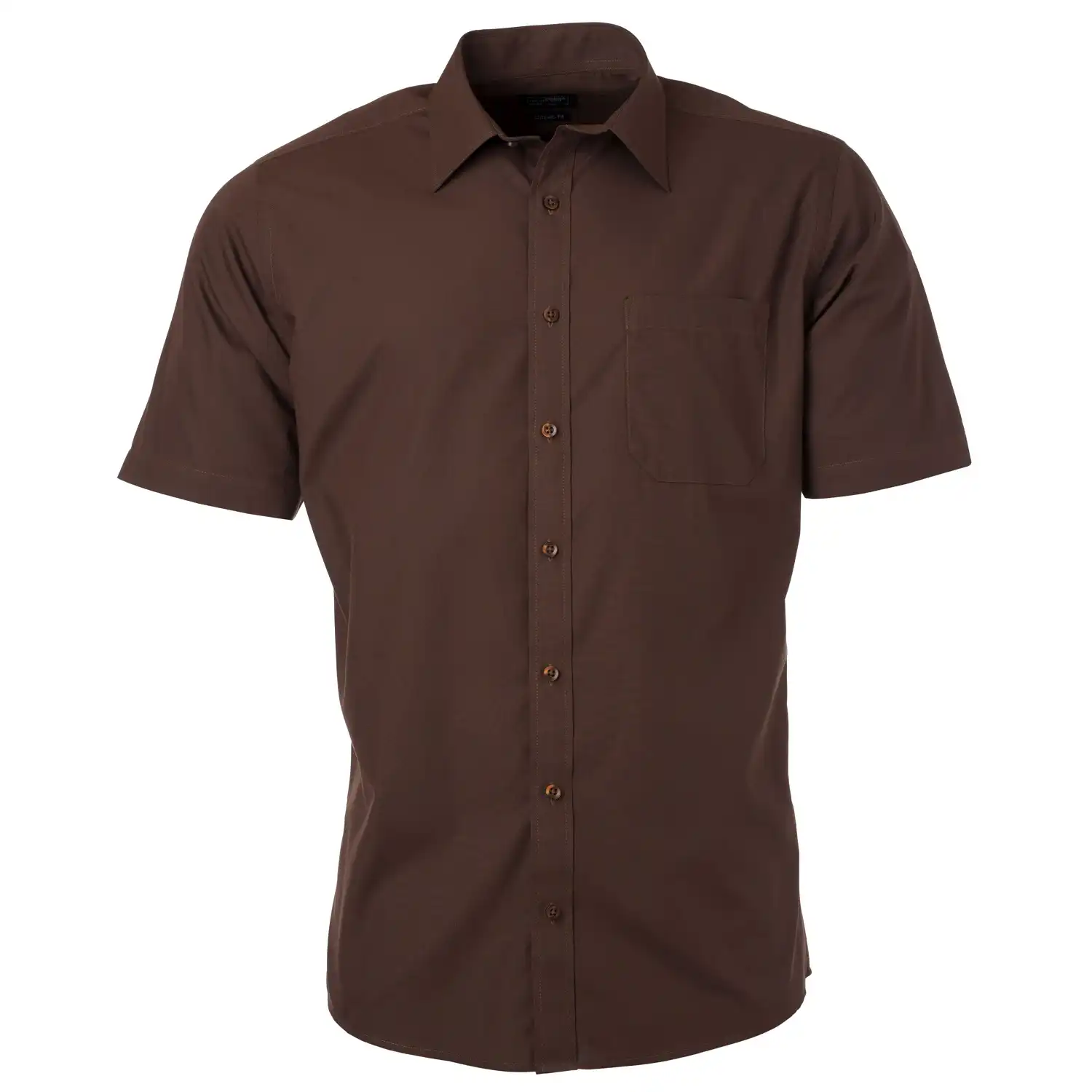 Kurzarm Hemd "JN680" in brown, M - Bild 1