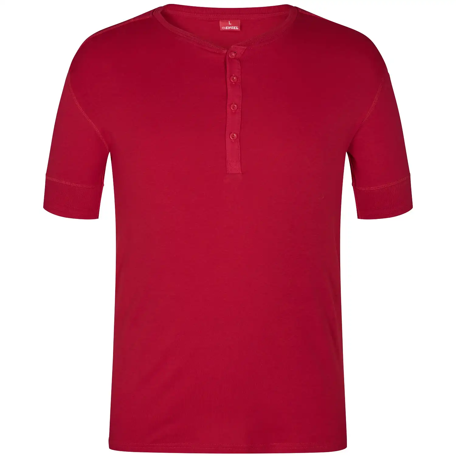 T-Shirt Henley-Grandad "9256-565" Extend in tomato red, XL - Thumbnail 1