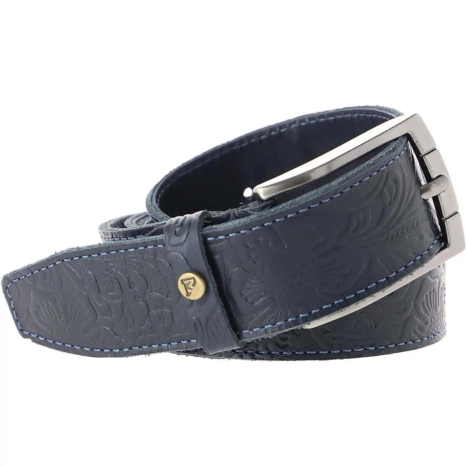 Ledergürtel "BUSINESS" blue - Thumbnail 1