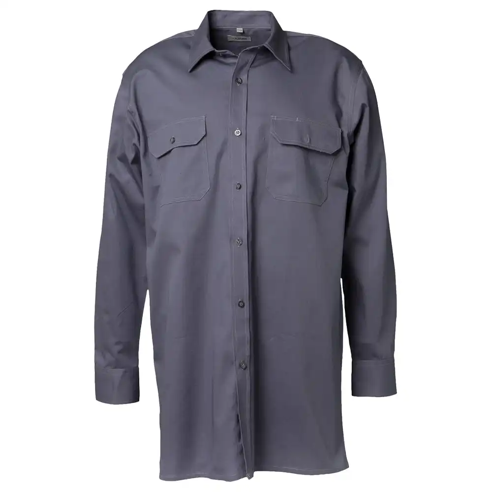 Arbeitshemd "KÖPER" langarm in grau, 45/46 - Thumbnail 1