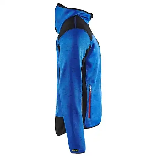 Strickjacke "4930" mit Softshell in kornblau/schwarz, L - Thumbnail 4