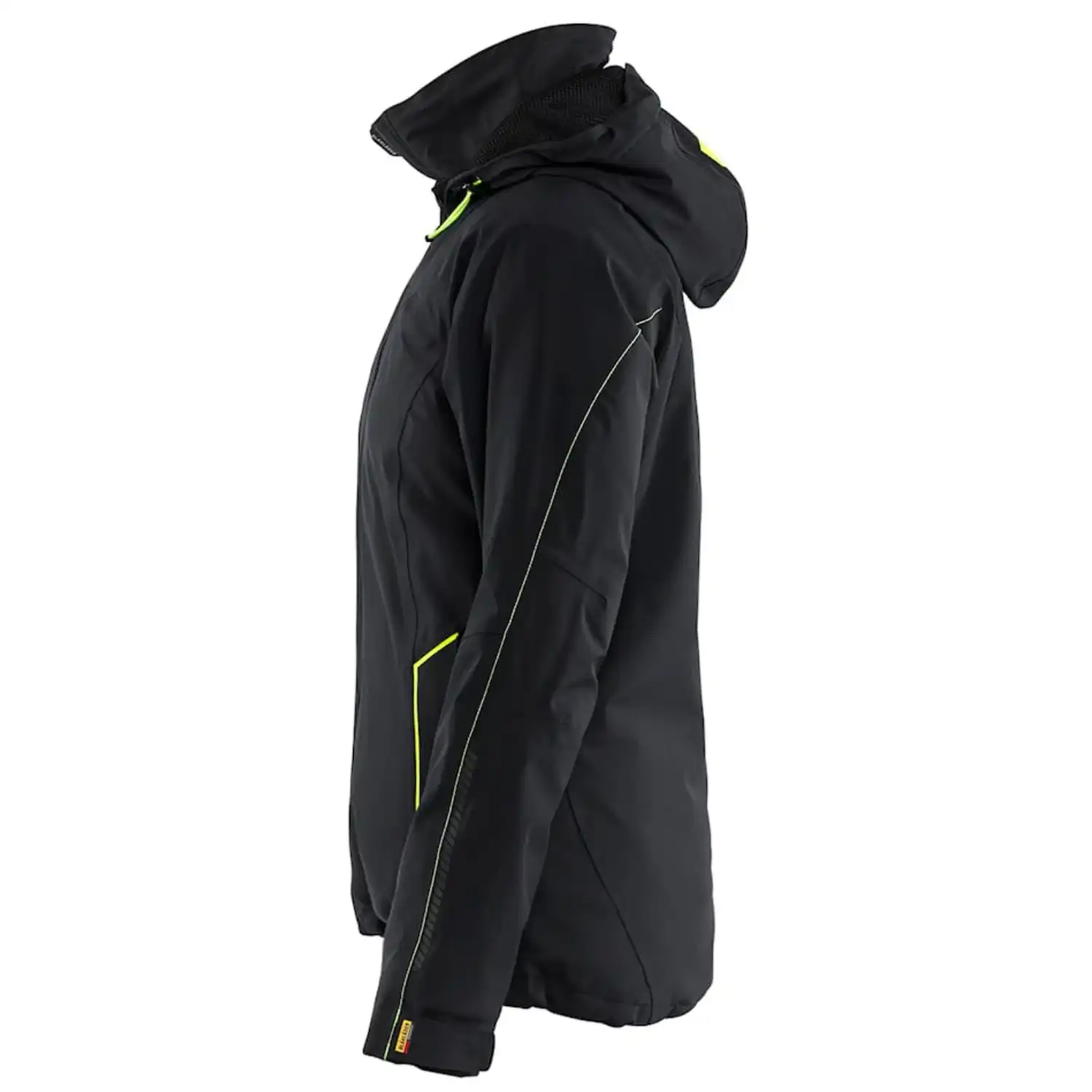 Damen Stretch Winterjacke "4408" in schwarz/gelb, M - Thumbnail 4