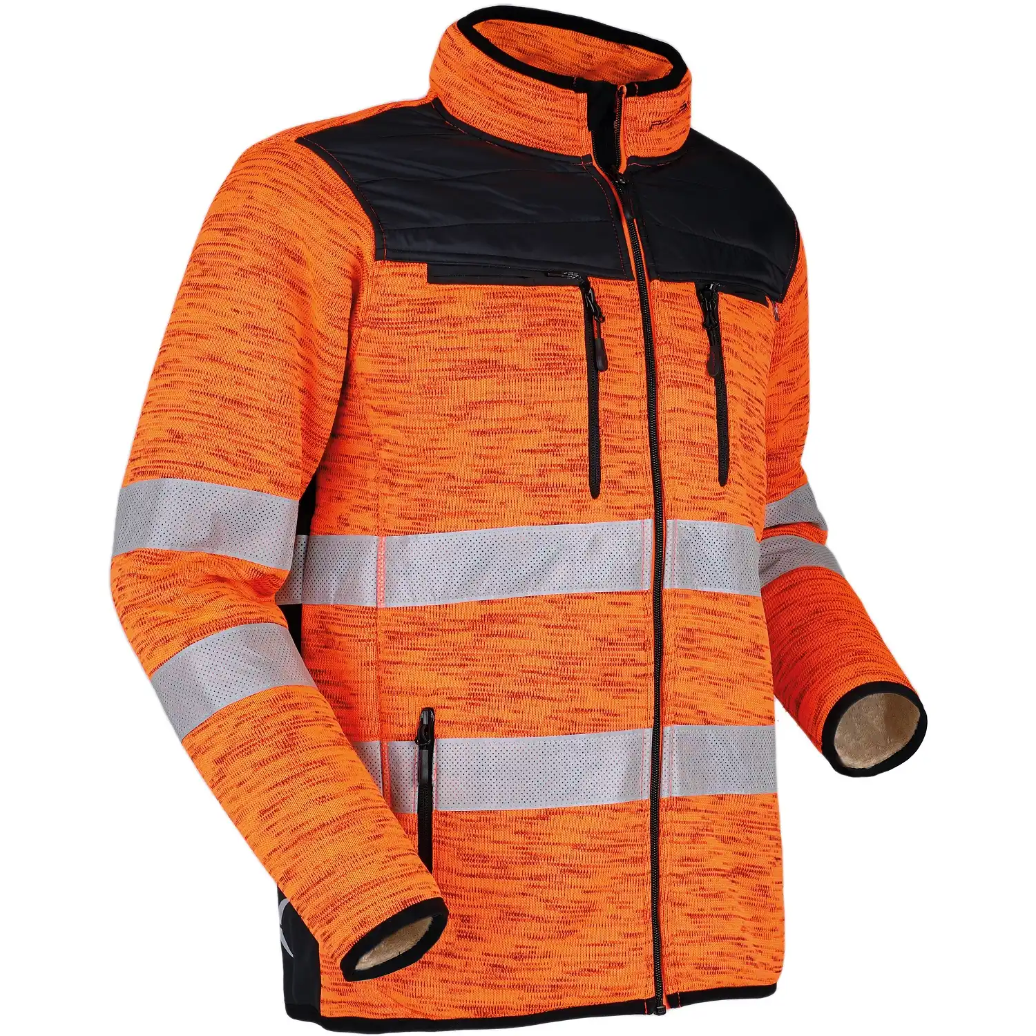 Strickjacke "INUIT TEDDY" in neonorange-melange/reflex, XS - Bild 1