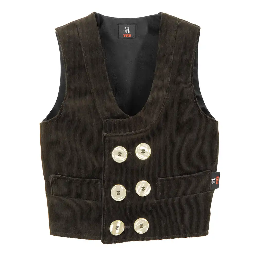 Kinder-Zunftweste Zwirn-Feincord "DAVID" schwarz in 140 - Thumbnail 1