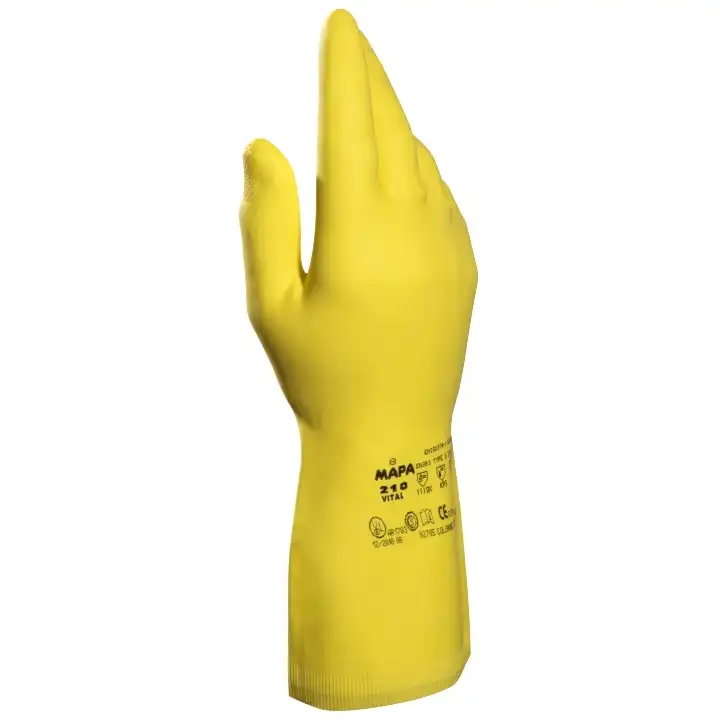 Latex Chemieschutz-Handschuhe "Vital" 210 gelb in 7 (S) - Bild 1
