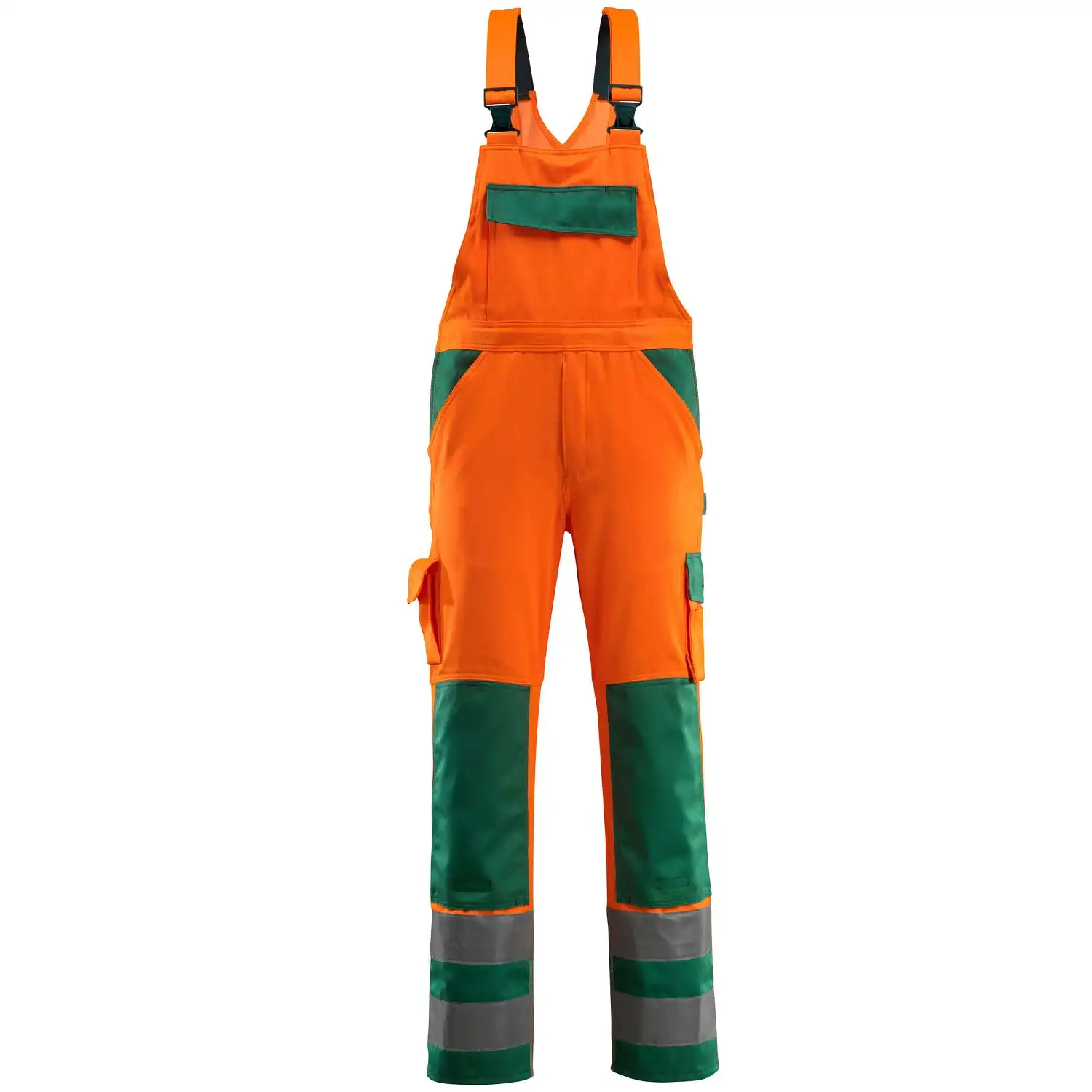 Warnschutz Latzhose "BARRA" Safe Compete in orange/grün, 82C44 (EU 44) - Bild 1
