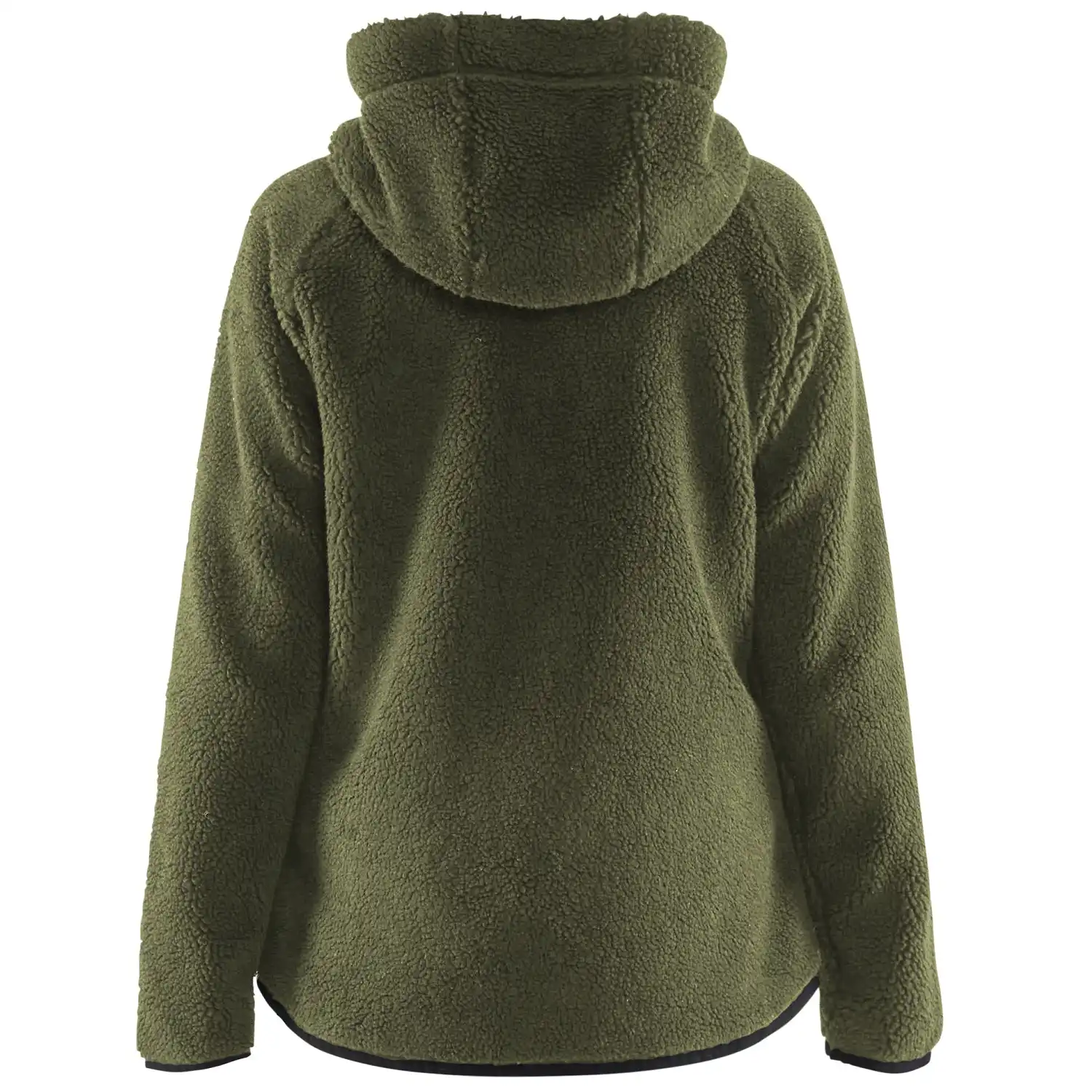 Damen Faserpelz-Kapuzenjacke "4727" in herbstgrün, M - Thumbnail 2