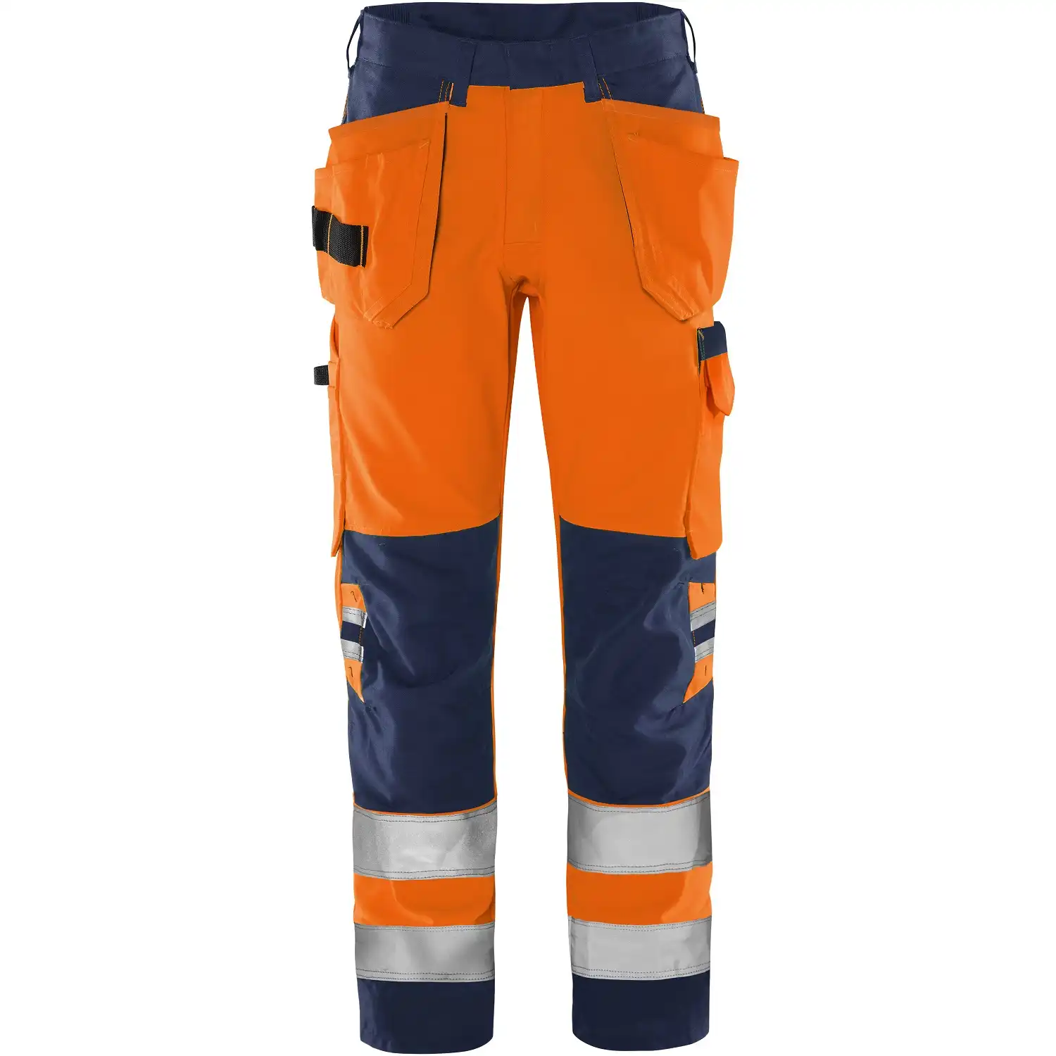 Warnschutz Handwerkerhose Kl. 2 "2641 GPLU" Green Trofta in orange/marine, C44 - Thumbnail 1