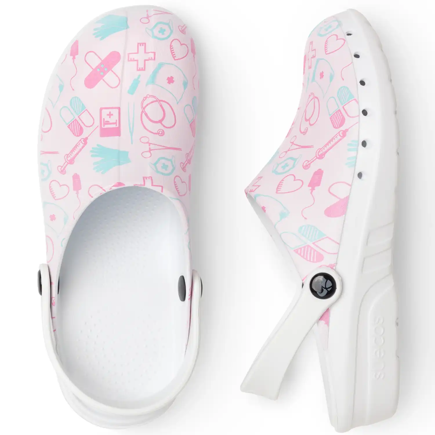 Damen Clogs "ODEN+ PRINT" Medical Pink in 38 - Thumbnail 5