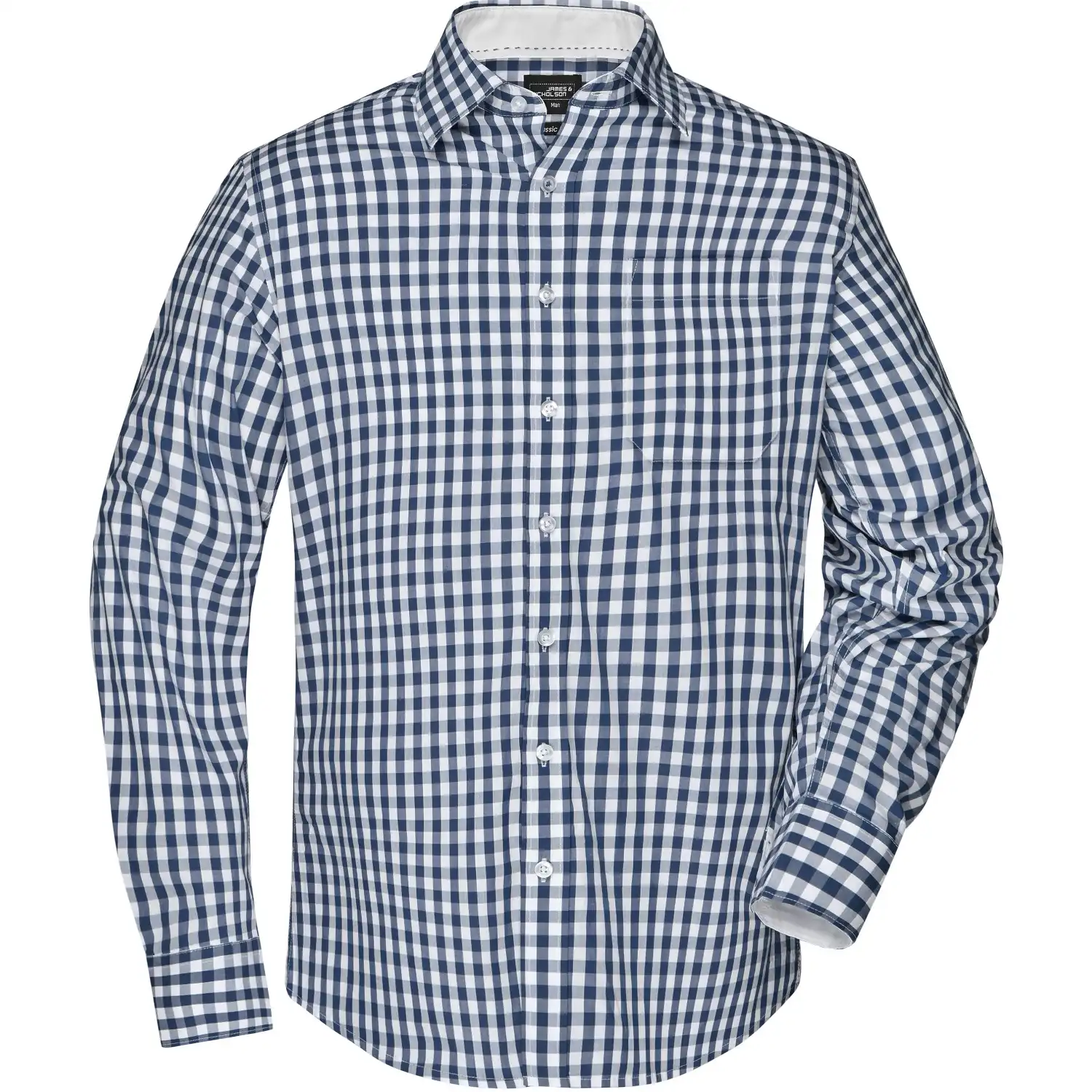 Karo-Hemd "JN617" in navy/white, 3XL - Bild 1