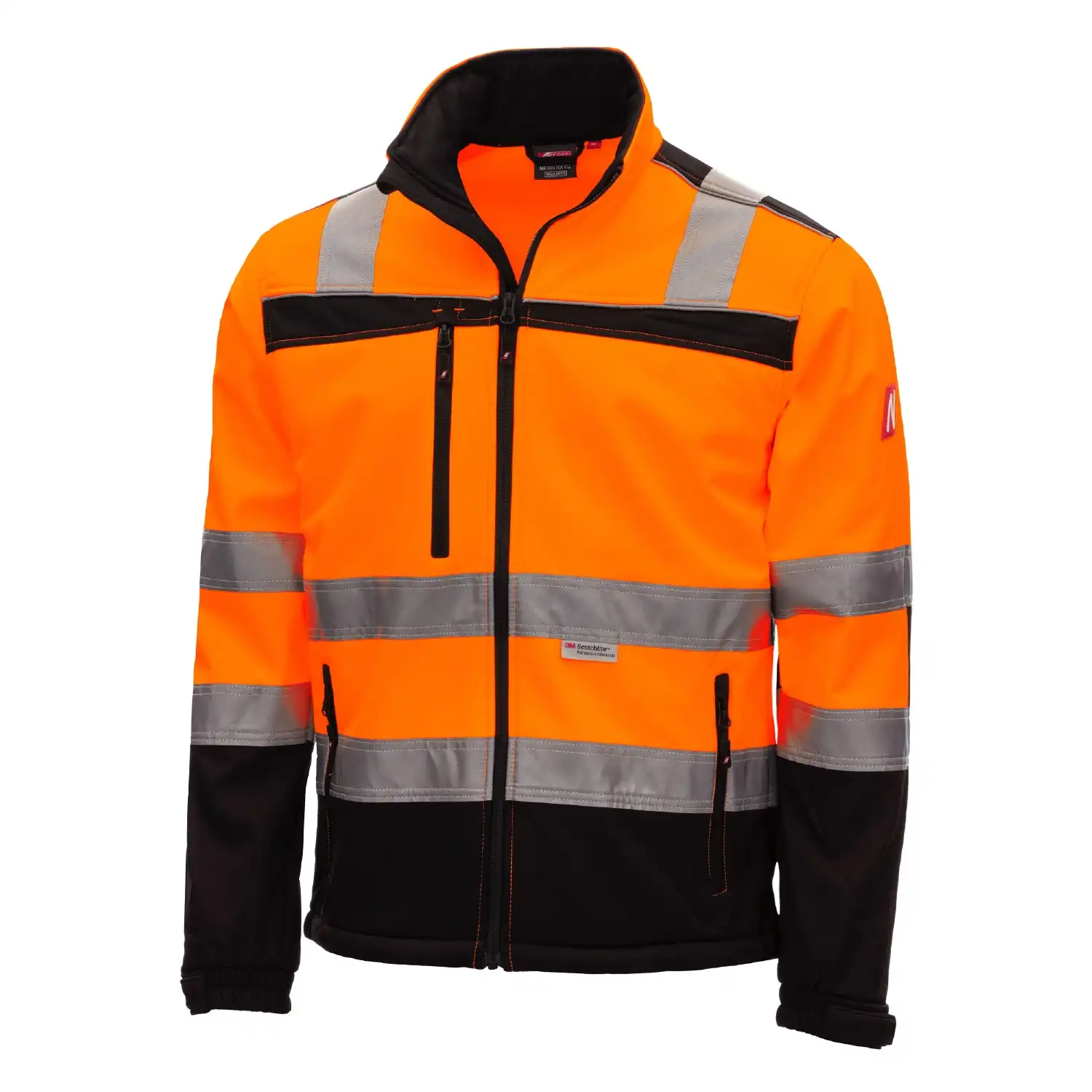 Warnschutz Softshelljacke "MOTION TEX VIZ" in orange/schwarz, XS - Thumbnail 1