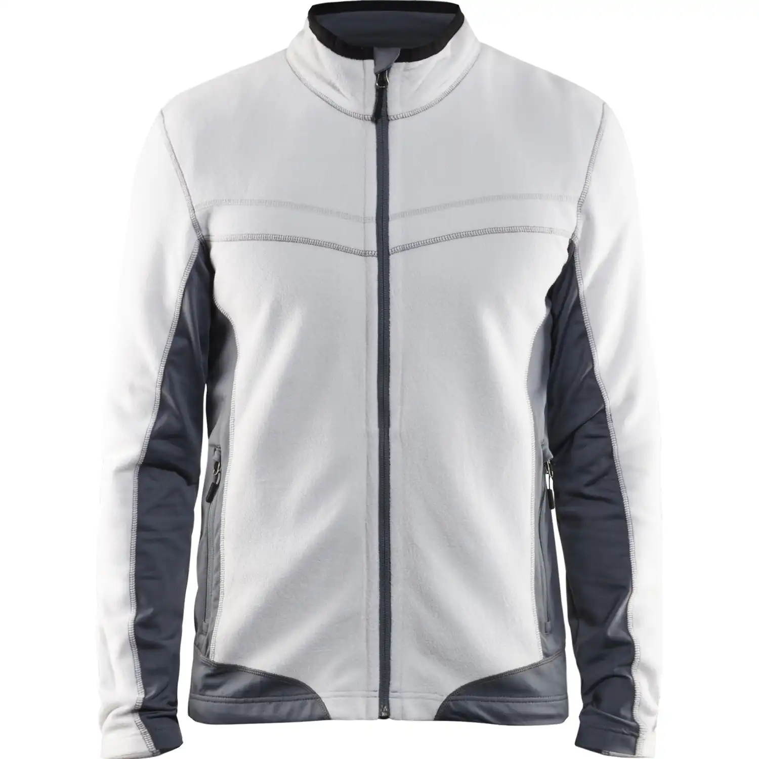 Microfleecejacke "4997" in weiß/grau, XL - Thumbnail 1