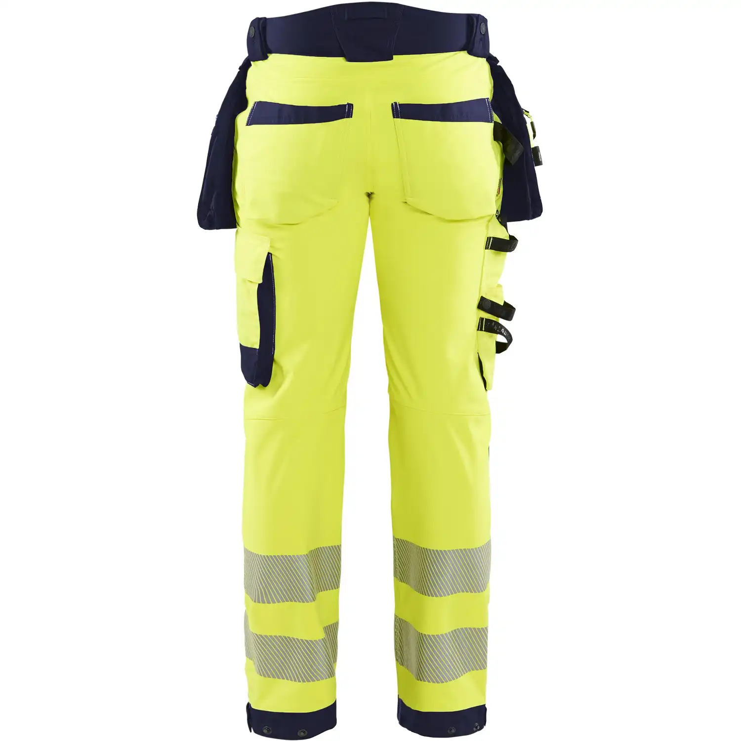 Warnschutz Softshell Handwerkerhose "1820" Kl .2 in gelb/marine, C146 - Thumbnail 2