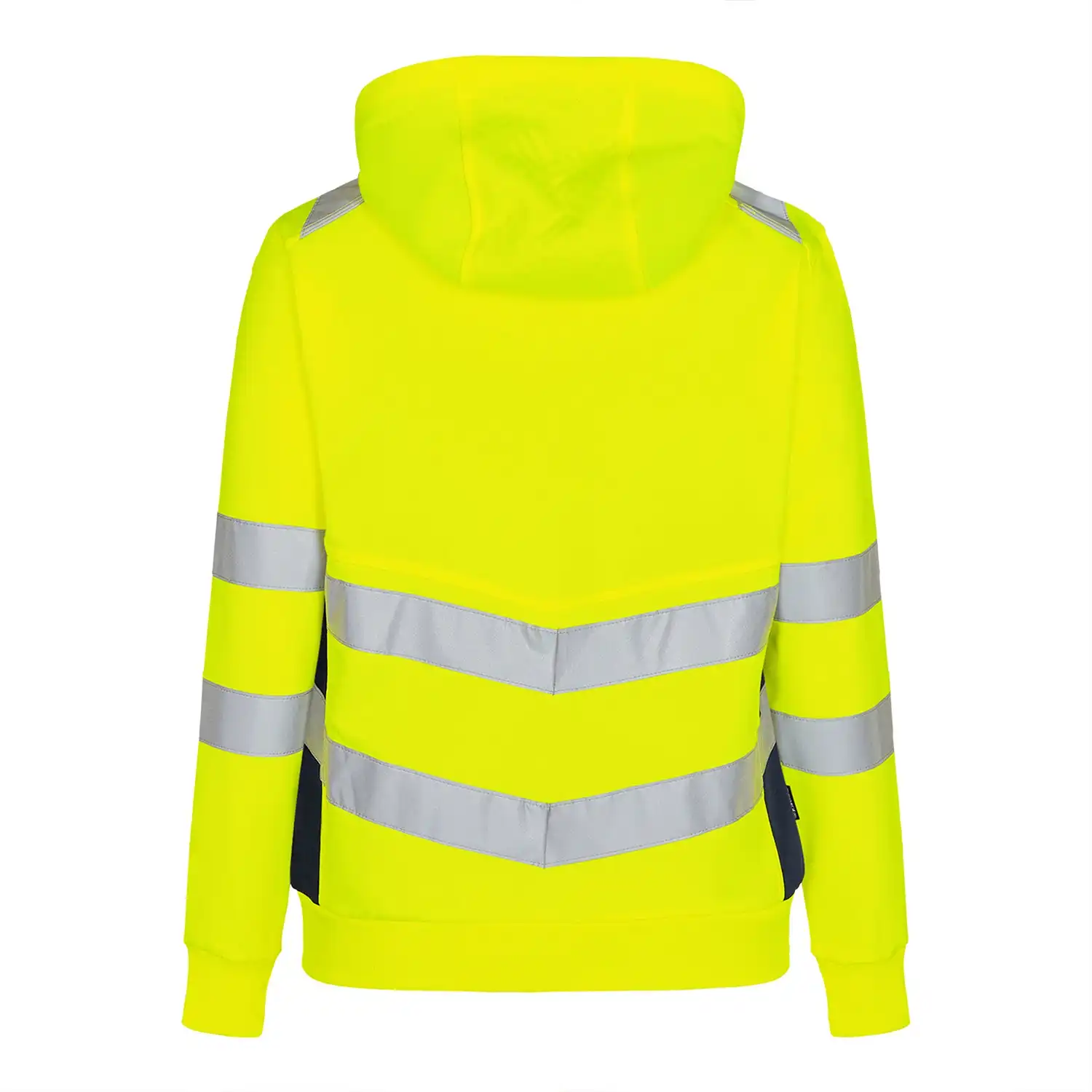 Damen Warnschutz Kapuzen Sweatjacke "8027-241" Safety Kl. 2 in gelb/marine, 3XL - Thumbnail 2