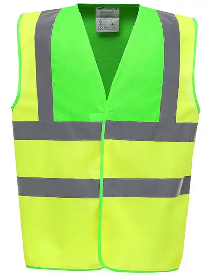 Warnschutz-Weste High-Vis 2-Bands "YK100" in gelb/lime-green, L - Bild 1