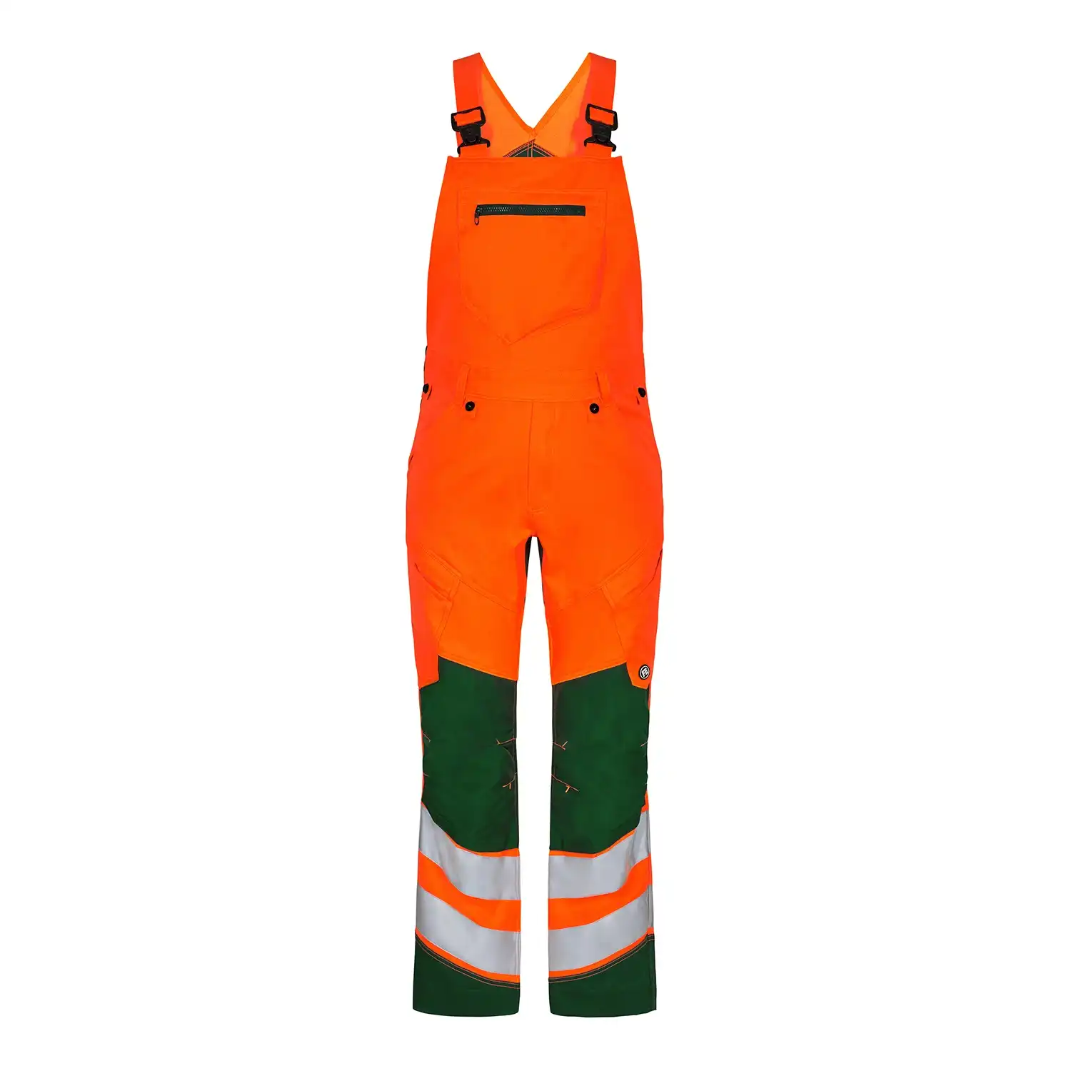 Warnschutz Stretch Latzhose "3544-314" Safety Kl. 2 in orange/grün, 48 - Thumbnail 1