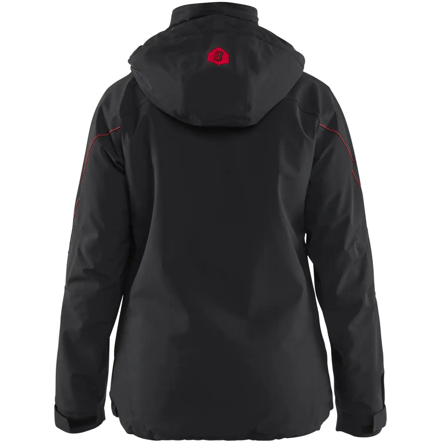 Damen Stretch Winterjacke "4408" in schwarz/rot, M - Thumbnail 2