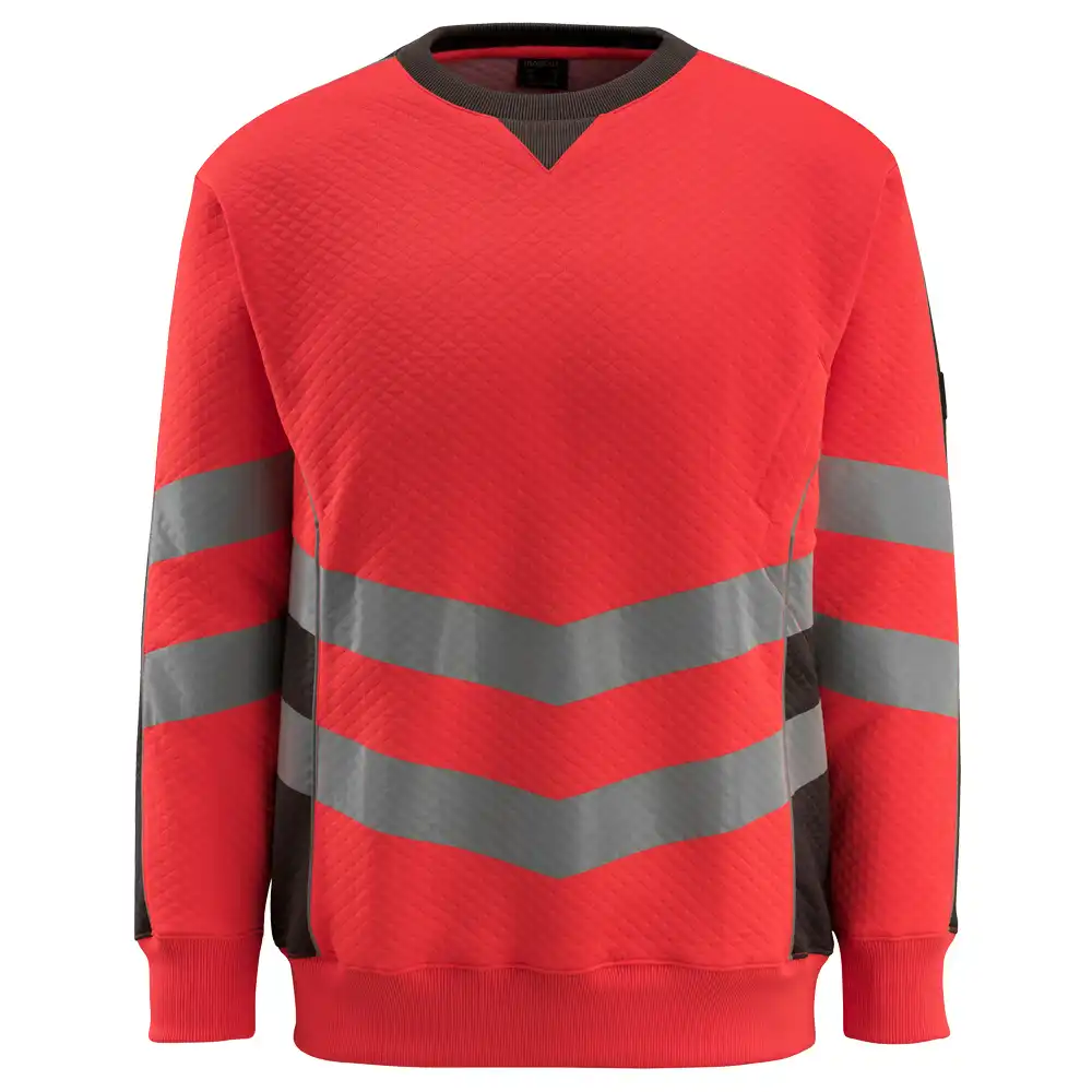 Warnschutz Sweatshirt "WIGTON" Safe Supreme UV-Schutz in rot/anthrazit, XXL - Thumbnail 1