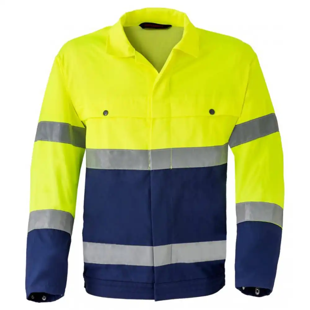 Warnschutz Bundjacke "5105" High Visibility in marine/fluor gelb, 48 - Thumbnail 1