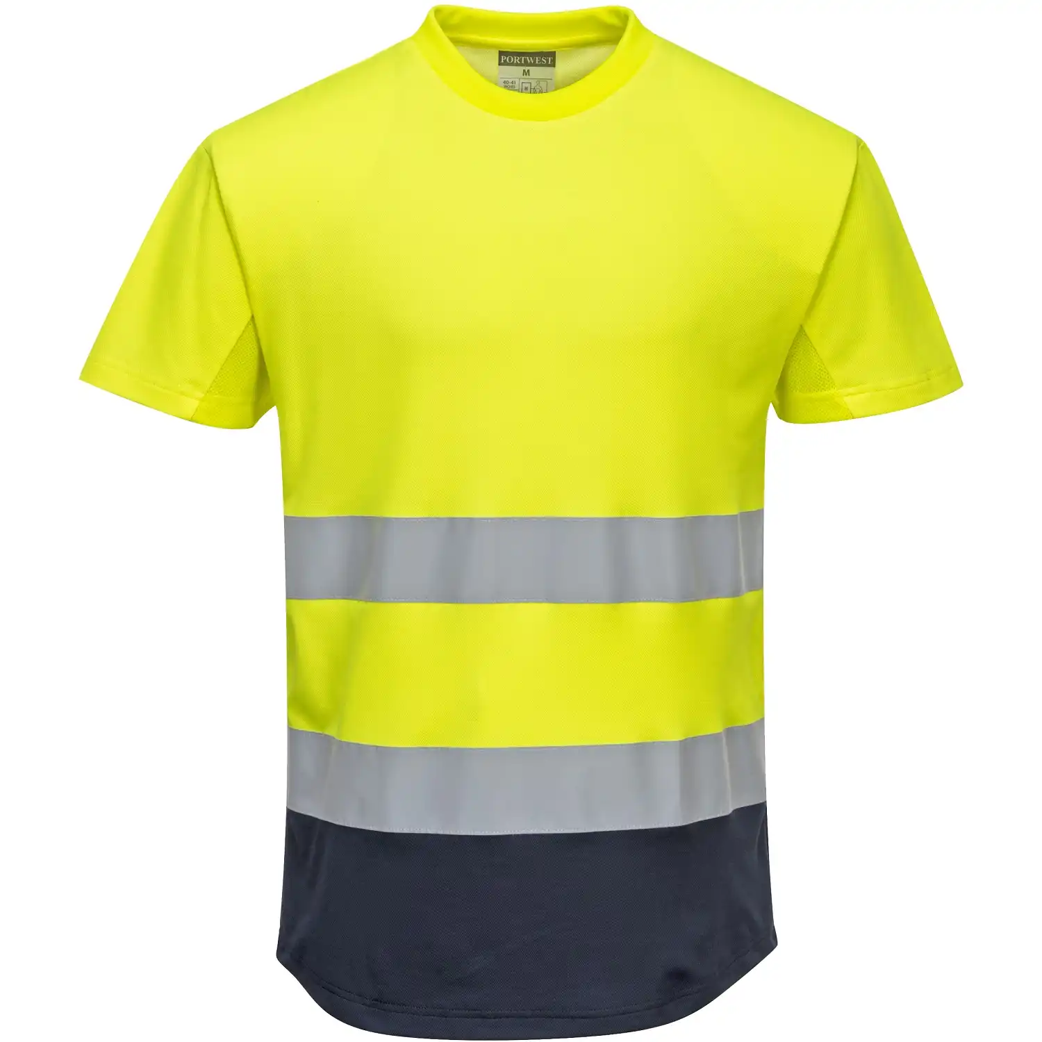 Warnschutz Mesh T-Shirt "C395" in gelb/marine, XXL - Bild 1