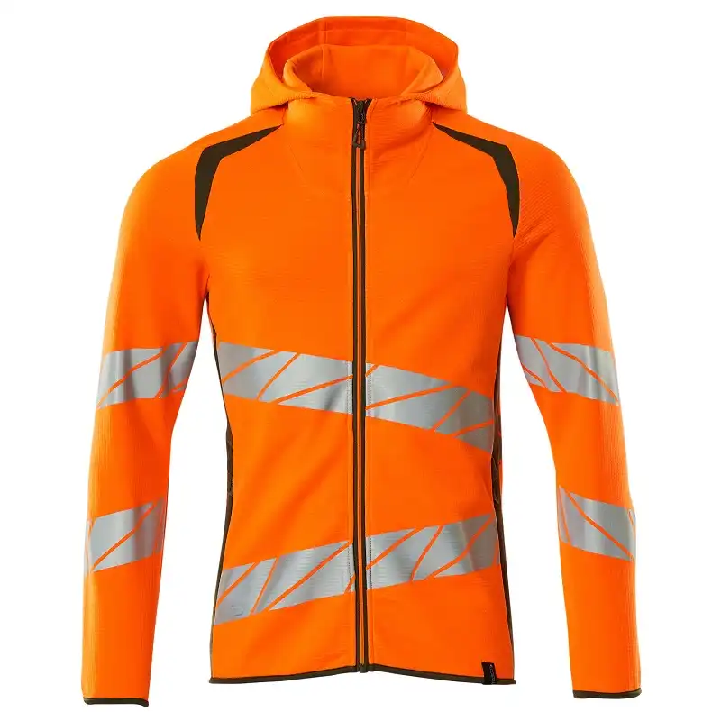 Warnschutz Kapuzensweatshirt "ACCELERATE SAFE" in orange/moosgrün, M - Thumbnail 1