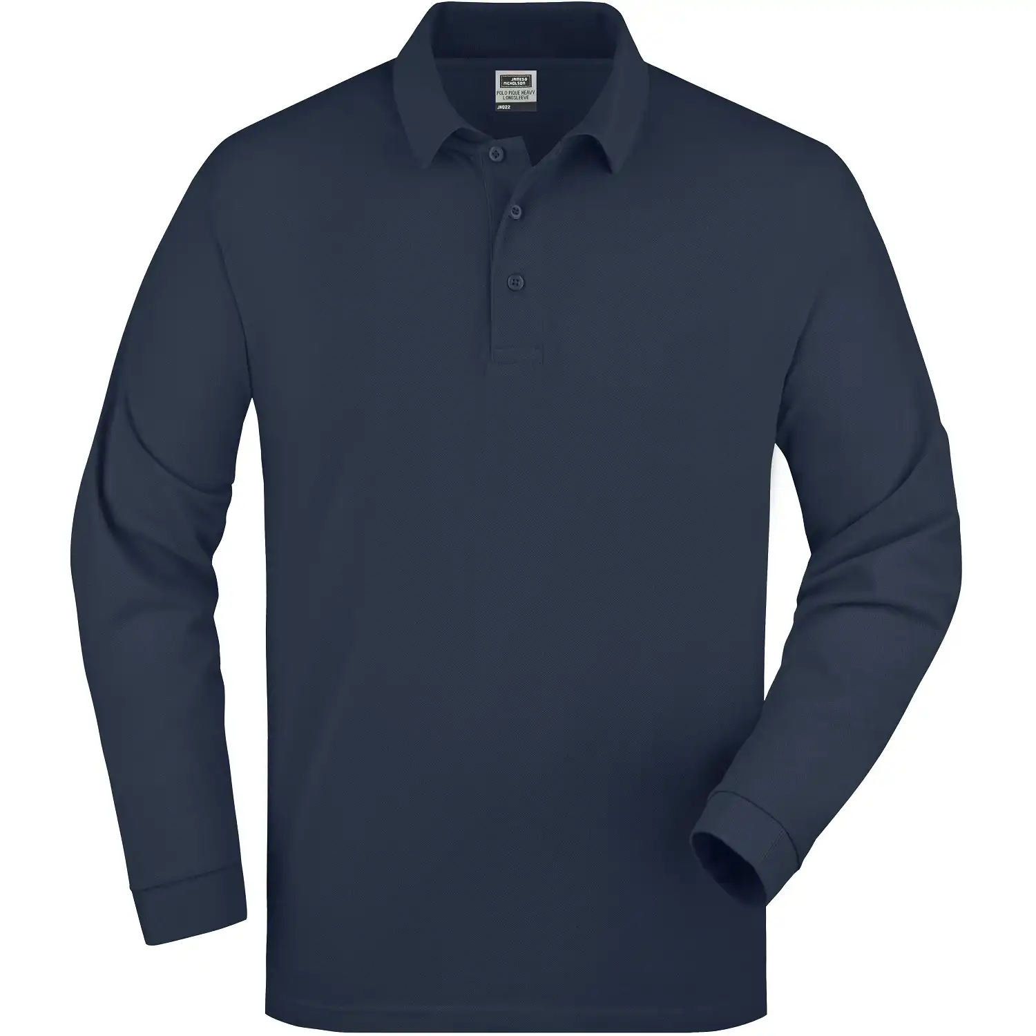 Polo-Piqué Langarm "JN022" in navy, L - Bild 1