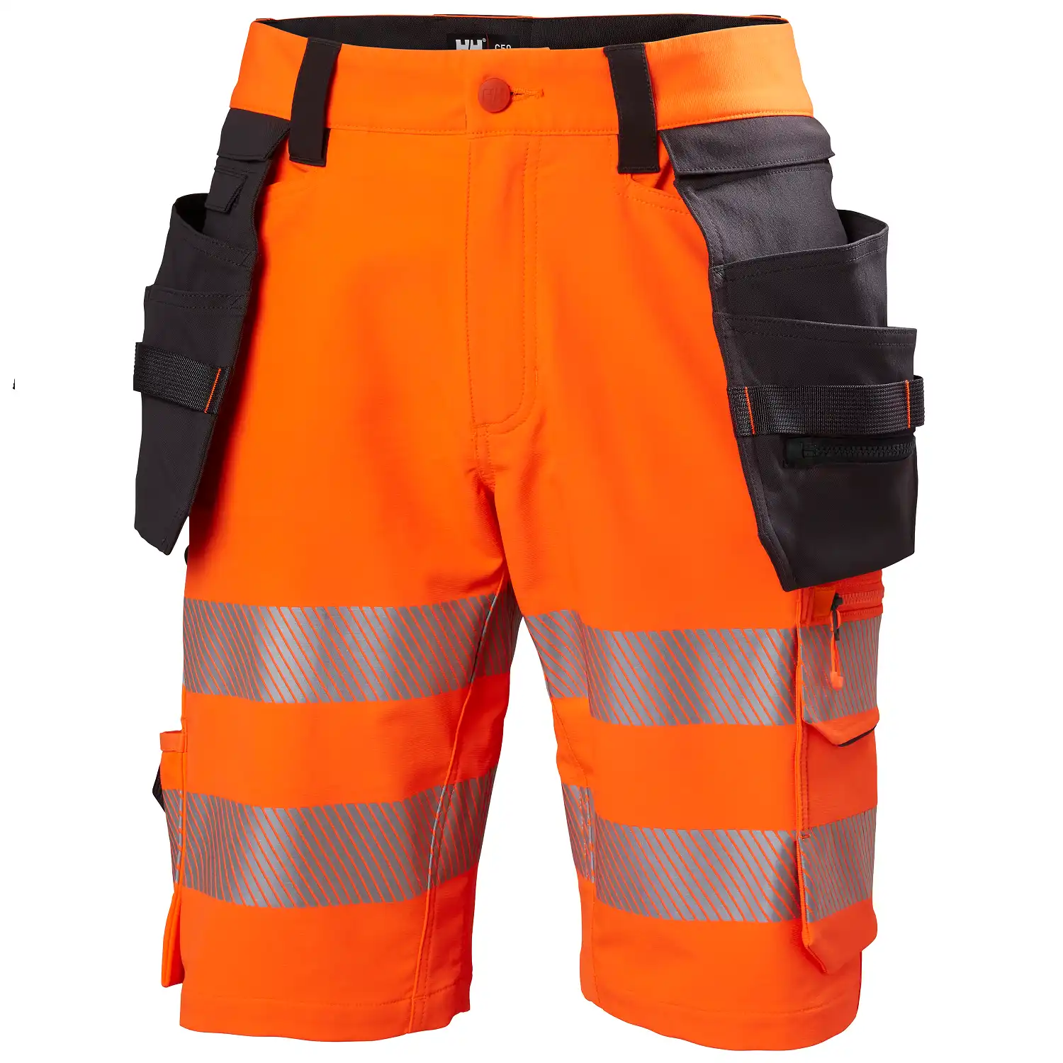 Warnschutz Stretch Shorts "ICU" in orange/schwarz, C58 - Thumbnail 1