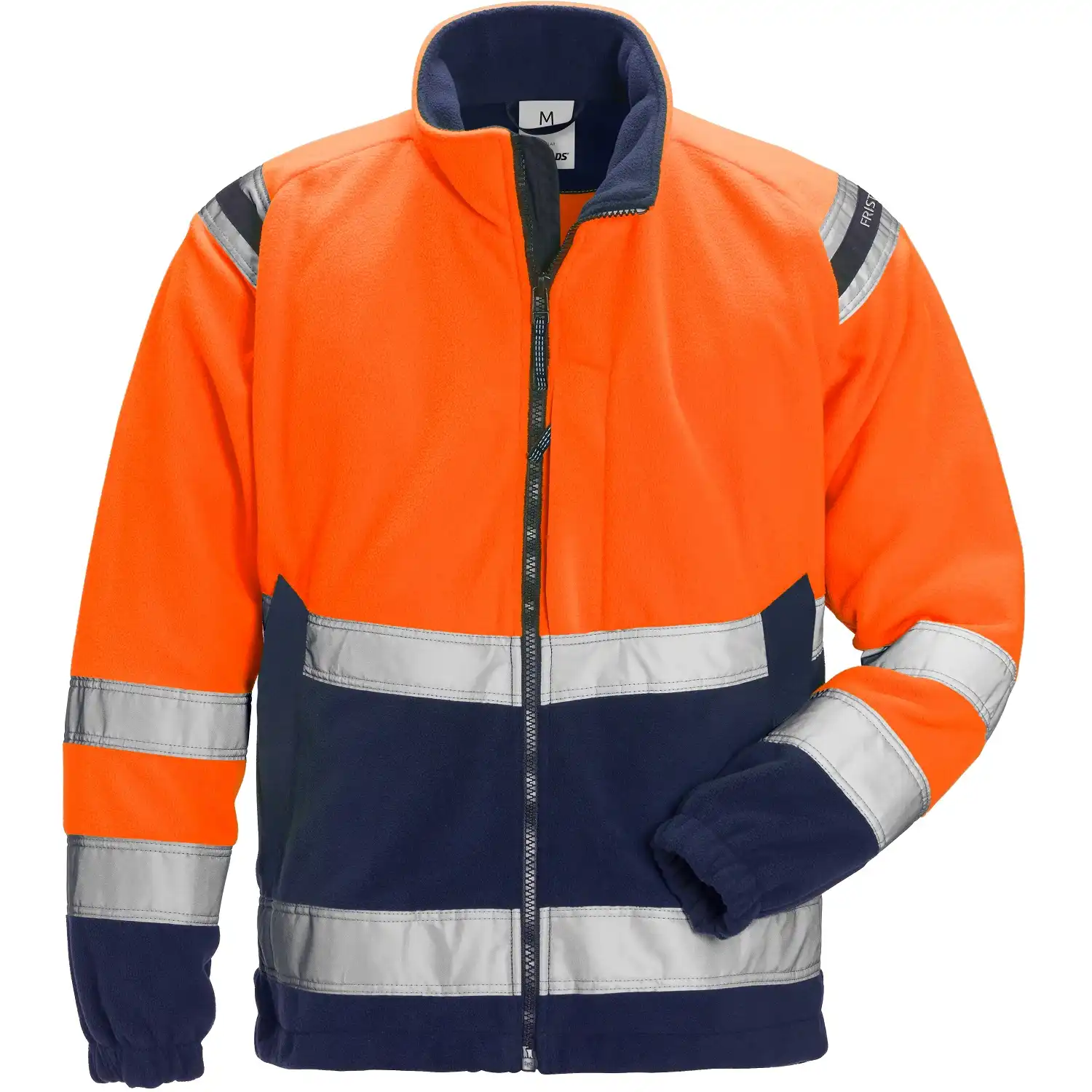 Warnschutz Fleecejacke "4041 FE" in orange/marine, XL - Thumbnail 1