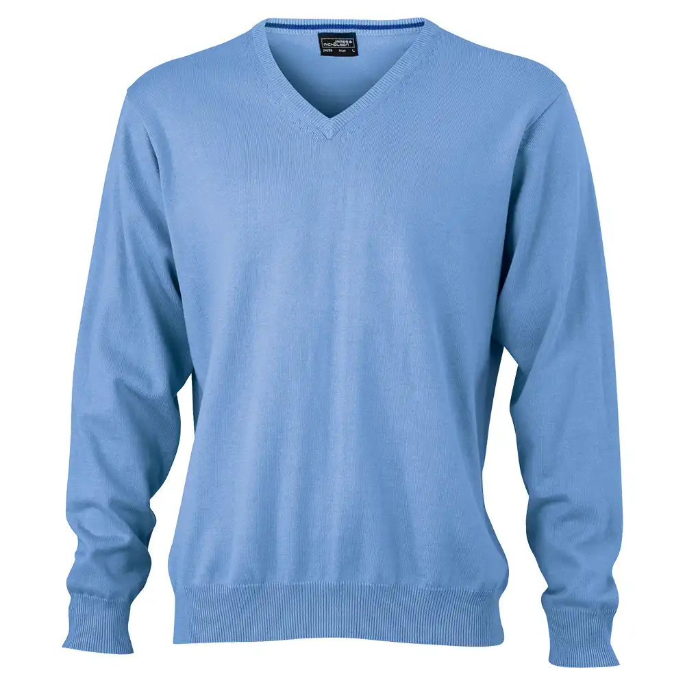 V-Neck Pullover "JN659" in glacier-blue, XXL - Bild 1