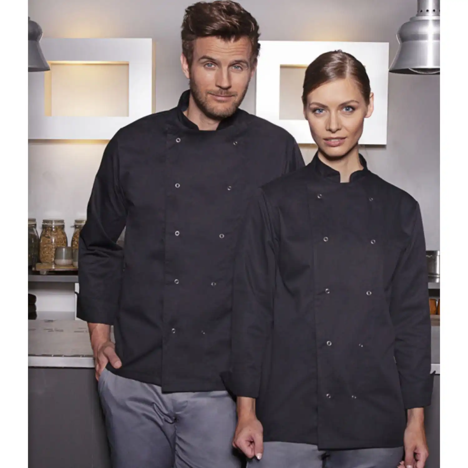 Basic Kochjacke "BJM 2" in schwarz, XXL - Thumbnail 6